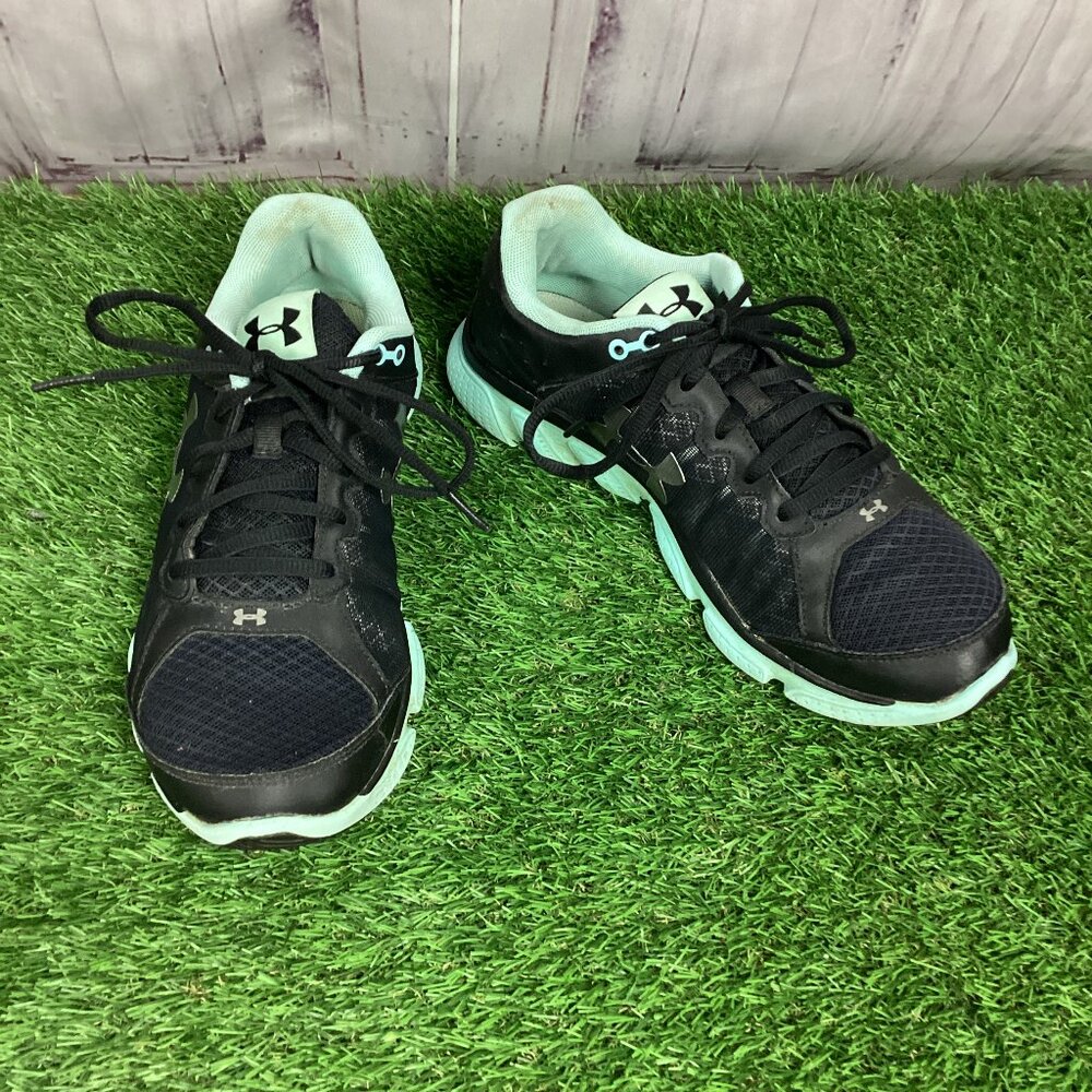 Under Armour Micro G Assert 6 Running Shoe Black/Blue-Green 10